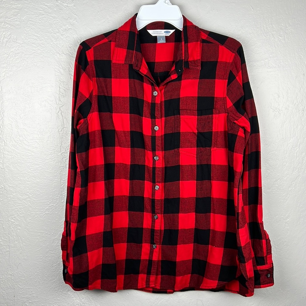 Old Navy Plaid Button Up Large